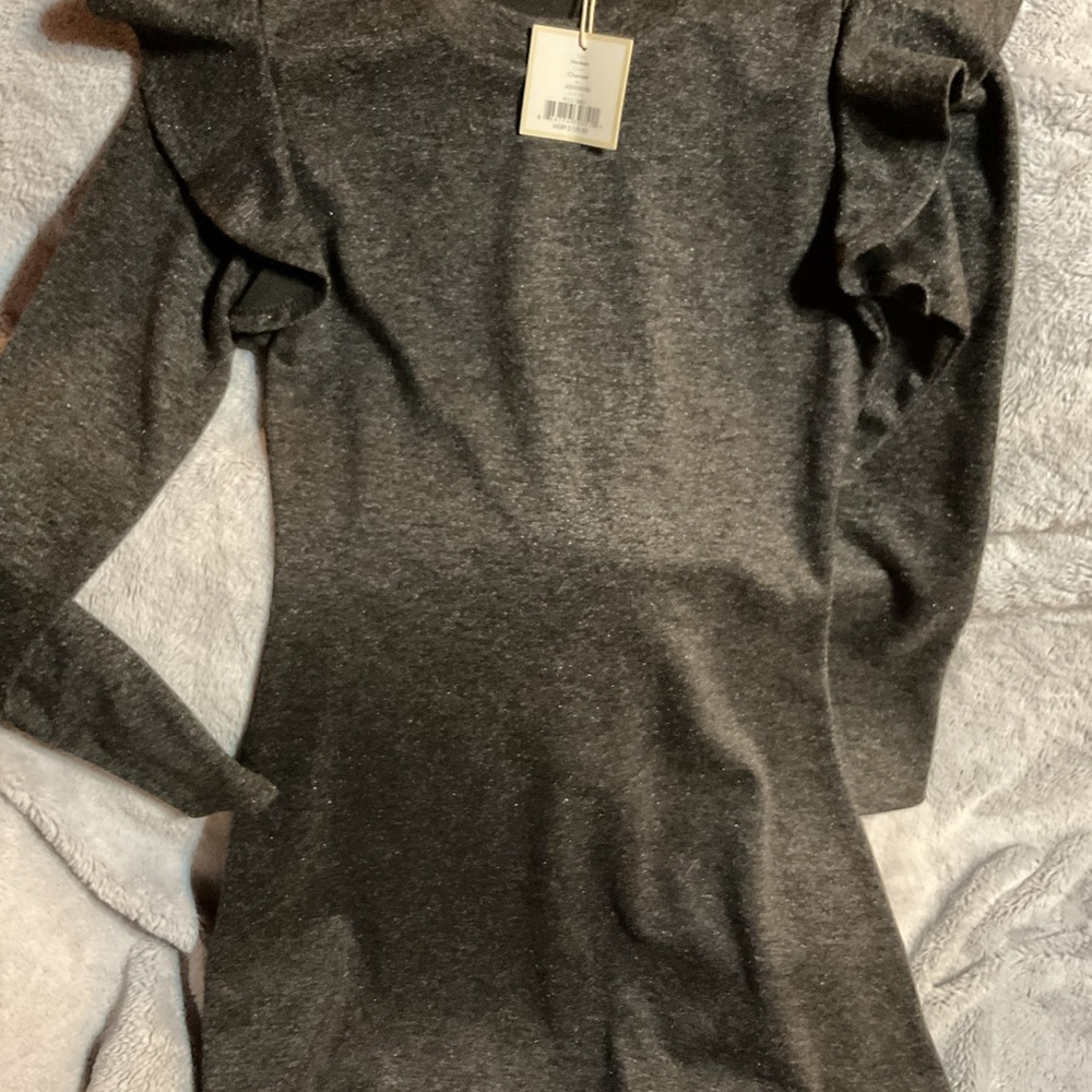 Free Generation Thick Dark Gray Long-Sleeve Dress